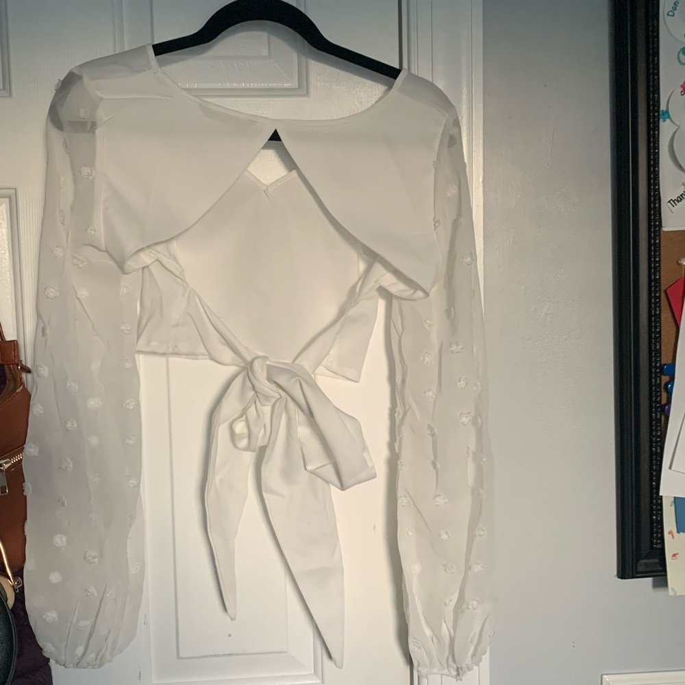 White Backless Top